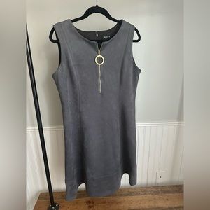 DKNY sleeveless zip front dress. Suede like material. Super cute.